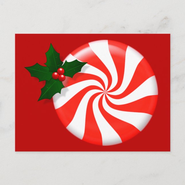 Holidays Mint Candy Custom Postcard (Front)