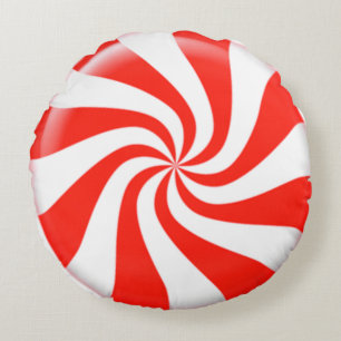 Holidays Mint Candy Custom Round Pillow
