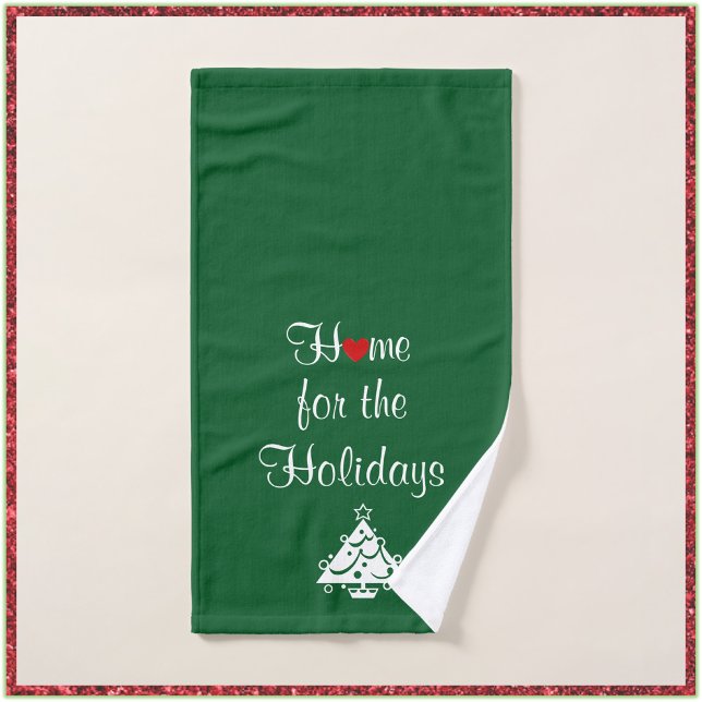 Holidays Red Heart & Tree Hand Towel (Creator Uploaded)