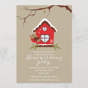 Holidays Robin Housewarming Party Invitation