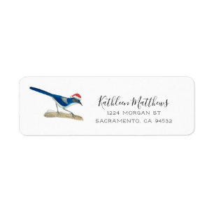Holidays Scrub Jay Label