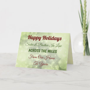 Holidays Sister & Brother in Law Across the miles Card