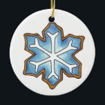 Holidays Snowflake Snow Flake Christmas Hanukkah Ceramic Ornament<br><div class="desc">Features an original marker illustration of a classic holiday cookie shaped like a blue snowflake. Perfect for Christmas or Hanukkah!

This illustration is also available on other products. Don't see what you're looking for? Need help with customization? Contact Rebecca to have something designed just for you.</div>