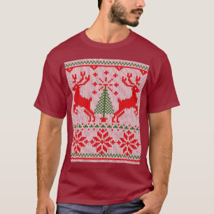 Holidays White Knit Style Sweater Deer