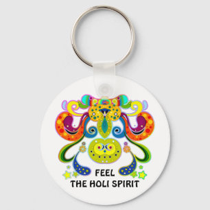 holiES - abstract happy holy Cow + your ideas Keychain
