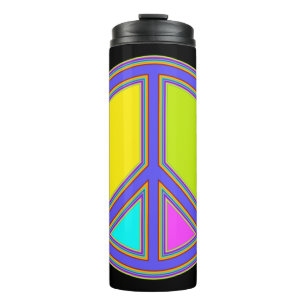 holiES - colorful PEACE sign + your ideas Thermal Tumbler