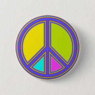 holiES - colourful PEACE sign + your ideas 2 Inch Round Button