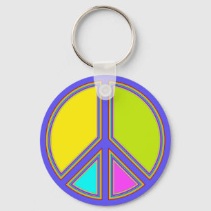 holiES - colourful PEACE sign + your ideas Keychain