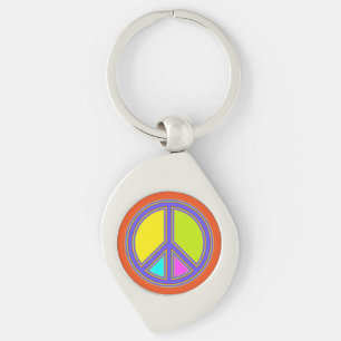 holiES - colourful PEACE sign + your ideas Keychain