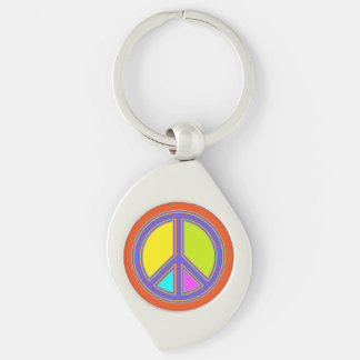holiES - colourful PEACE sign + your ideas Keychain