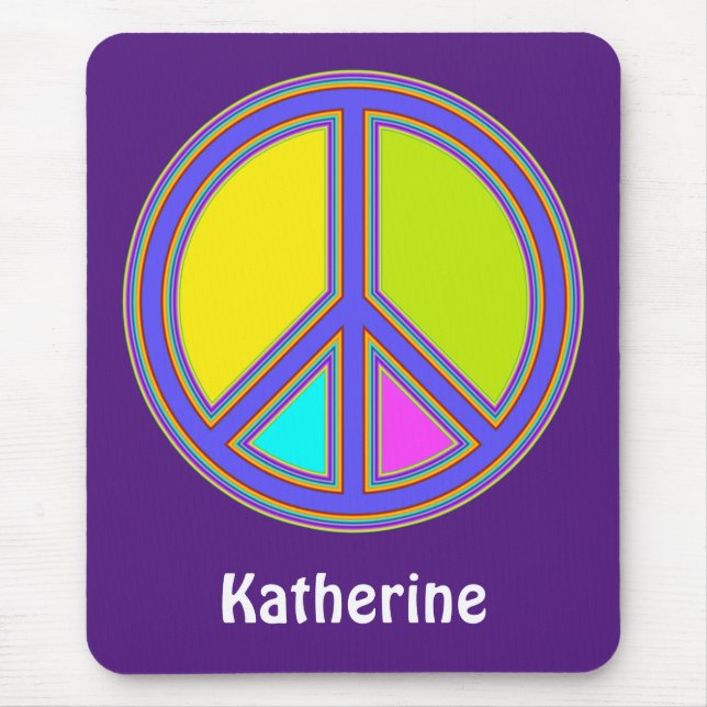 holiES - colourful PEACE sign + your ideas Mouse Pad (Front)