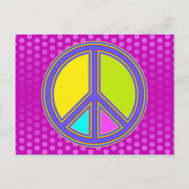 holiES - colourful PEACE sign + your ideas Postcard (Front)