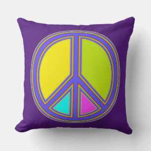 holiES - colourful PEACE sign + your ideas Throw Pillow