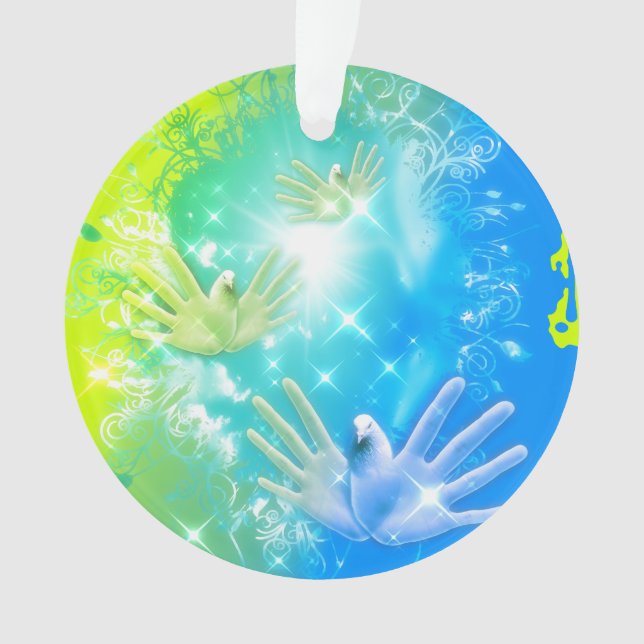 holiES - Flying Hands Pigeons ART Ornament (Front)