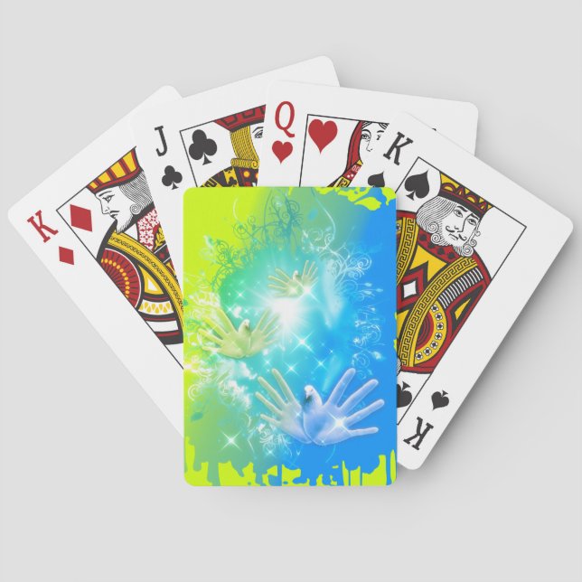holiES - Flying Hands Pigeons ART Playing Cards (Back)