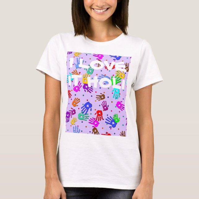 holiES - hand dots coloured pattern 1 T-Shirt (Front)