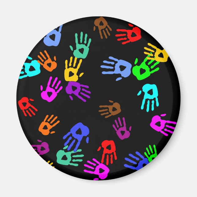 holiES - hands coloured pattern 1 + your backgr. Magnet (Front)