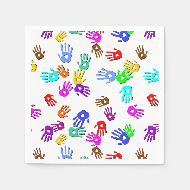 holiES - hands coloured pattern 1 + your backgr. Napkin (Front)