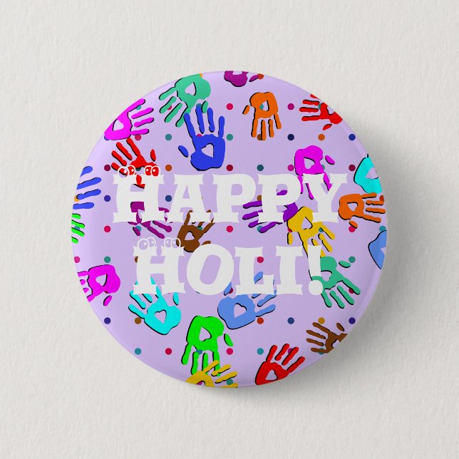 holiES - hands dots coloured pattern 1 2 Inch Round Button (Front)