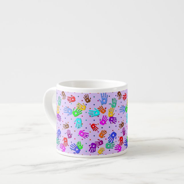 holiES - hands dots coloured pattern 1 Espresso Cup (Front Left)