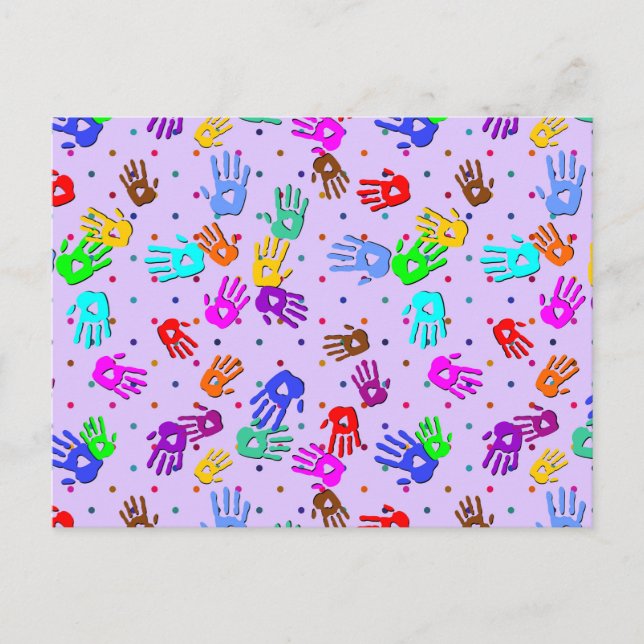 holiES - hands dots coloured pattern 1 Postcard (Front)