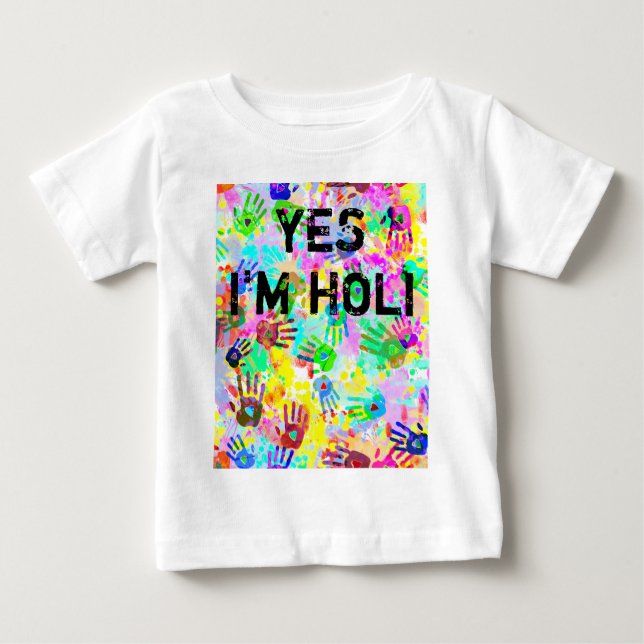 holiES - hands splashes coloured grunge pattern 2 Baby T-Shirt (Front)