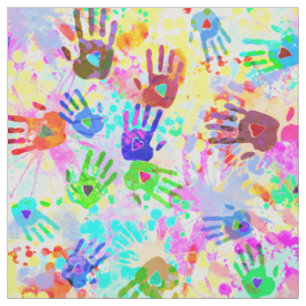 holiES - hands splashes coloured grunge pattern 2 Fabric