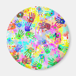 holiES - hands splashes coloured grunge pattern 2 Magnet