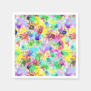holiES - hands splashes coloured grunge pattern 2 Napkin