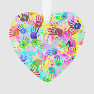 holiES - hands splashes coloured grunge pattern 2 Ornament