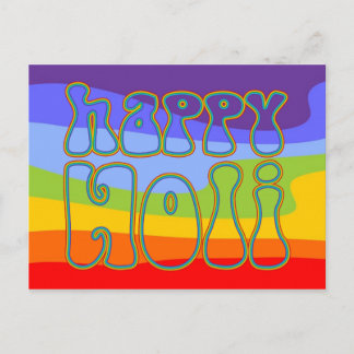 holiES - HAPPY HOLI simply coloured outline 1 Postcard