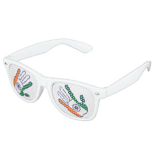 holiES - India Flag Hand / have fun Retro Sunglasses