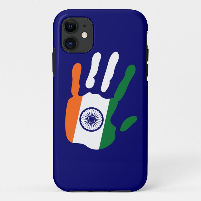 holiES - India Flag Hand + your backgrond colour Case-Mate iPhone Case (Back)