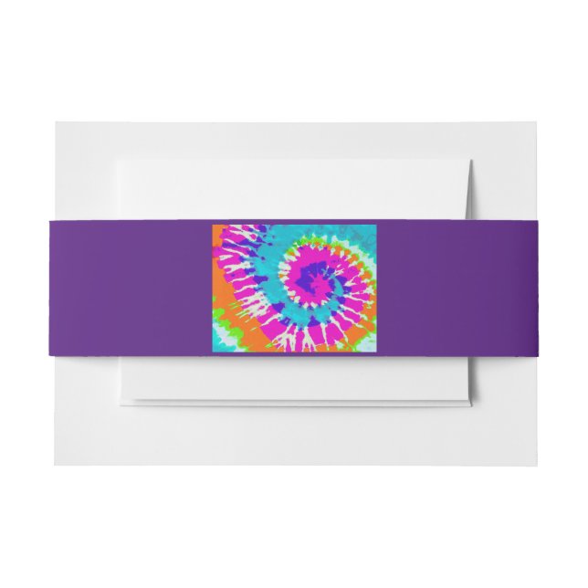holiES - Power Spiral Batik Style Invitation Belly Band (Front Example)
