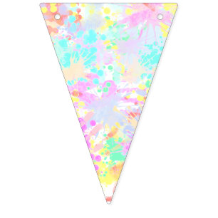 holiES - Splashes seamless pattern pastel 1 Bunting Flags