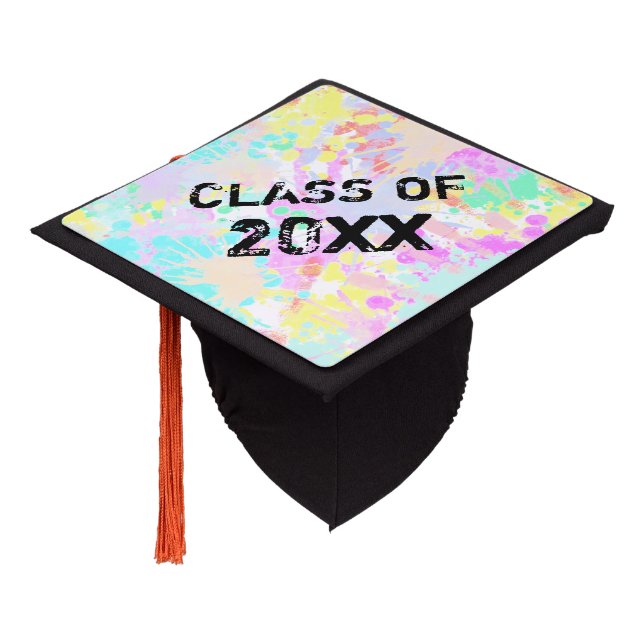 holiES - Splashes seamless pattern pastel 1 Graduation Cap Topper (Angled)