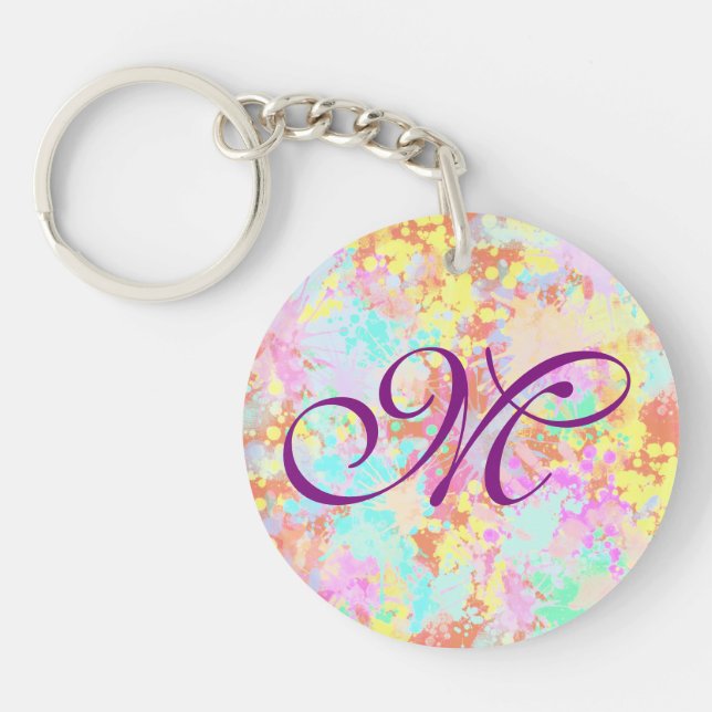 holiES - Splashes seamless pattern pastel 1 Keychain (Front)