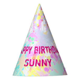 holiES - Splashes seamless pattern pastel 1 Party Hat