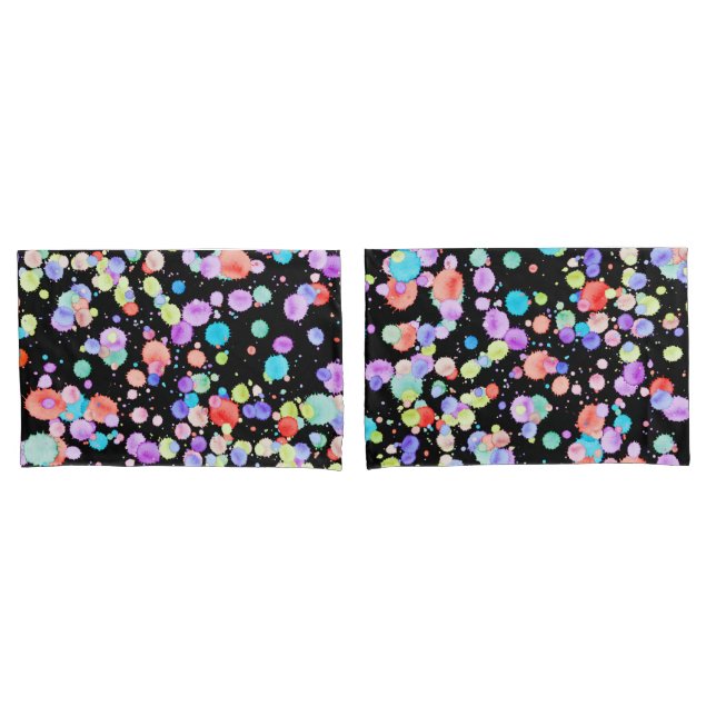 holiES - Splatter multicolored 1 + your backgr. Pillowcase (Front-Set)