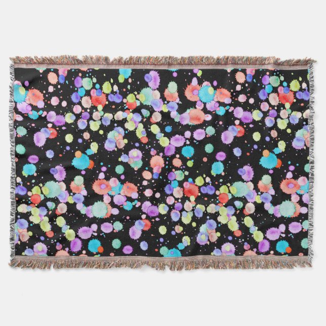 holiES - Splatter multicolored 1 + your backgr. Throw Blanket (Front)