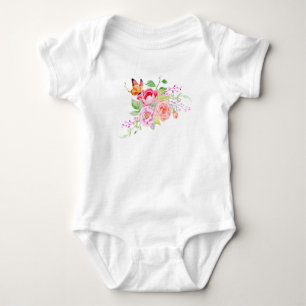 holiES - Watercolor Spring Flowers Bouquet 2 Baby Bodysuit