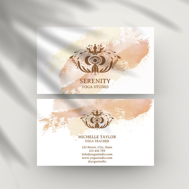 Holistic Celestial Moon Third Eye Yoga Business  Card (Creator Uploaded)