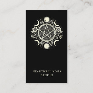 Holistic Celestial Sun Moon Black Business Card