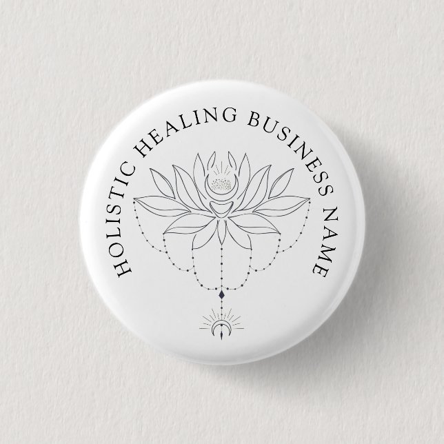 Holistic Healing Lotus Flower Business  1 Inch Round Button (Front)