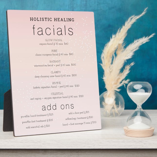 Holistic Healing Spa Services Easel Plaque (Side)