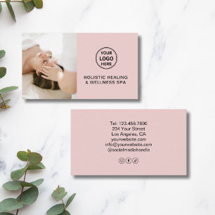 Holistic Health Therapist Professional Pink Business Card
