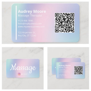 Holistic Massage Therapists Reiki Reflexology QR Business Card