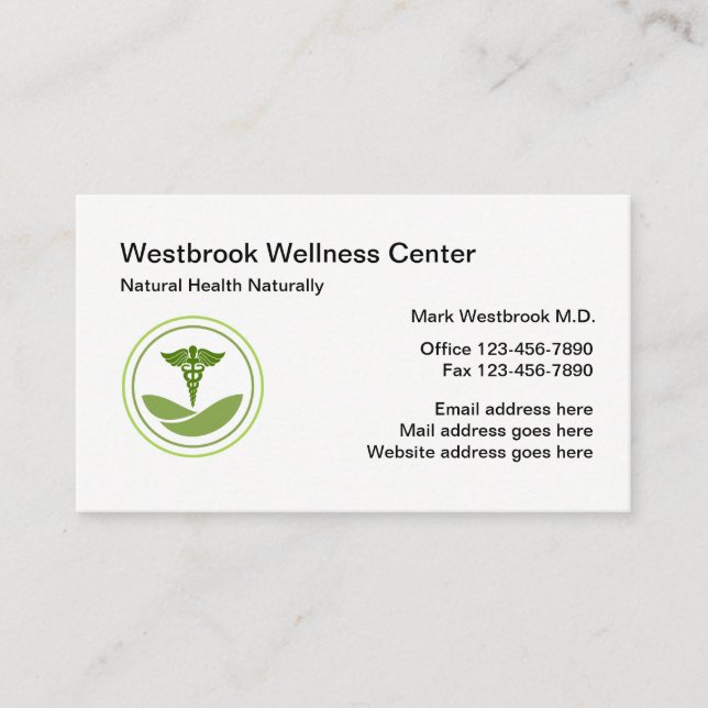 Holistic Medicine Doctor Office Modern Business Card (Front)