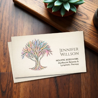 Holistic  Therapy Bodywork Tree of life Hands Business Card