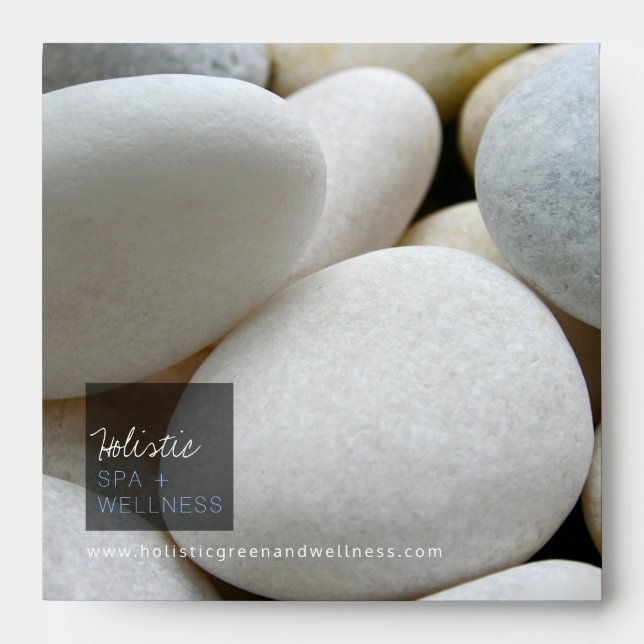 Holistic White Pebbles Stones Texture Simple Photo Envelope (Front)